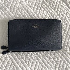 Coach Double Zip Accordion Travel Wallet/Organizer MIDNIGHT BLUE